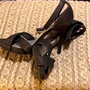 Black glittery heels